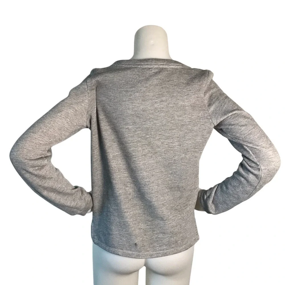 LILKA GREY LONG SLEEVE SWEATER WITH‎ RHINESTONES